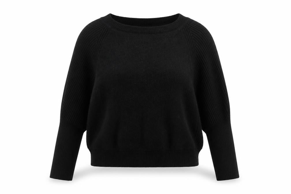 SELECTED Womens Black Wool Blend Dolman Sleeve Pullover Jumper M