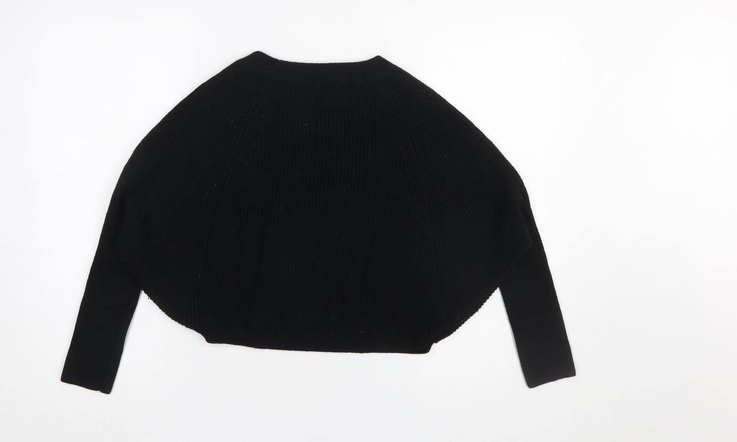 SELECTED Womens Black Wool Blend Dolman Sleeve Pullover Jumper M