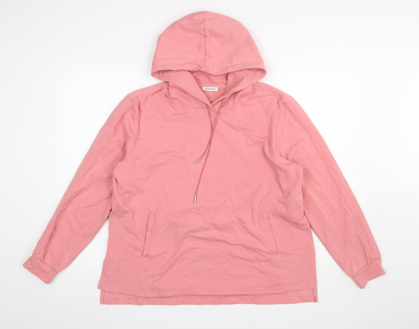 Damart Women’s Pink Pullover Hoodie L 18/20 Cotton Blend