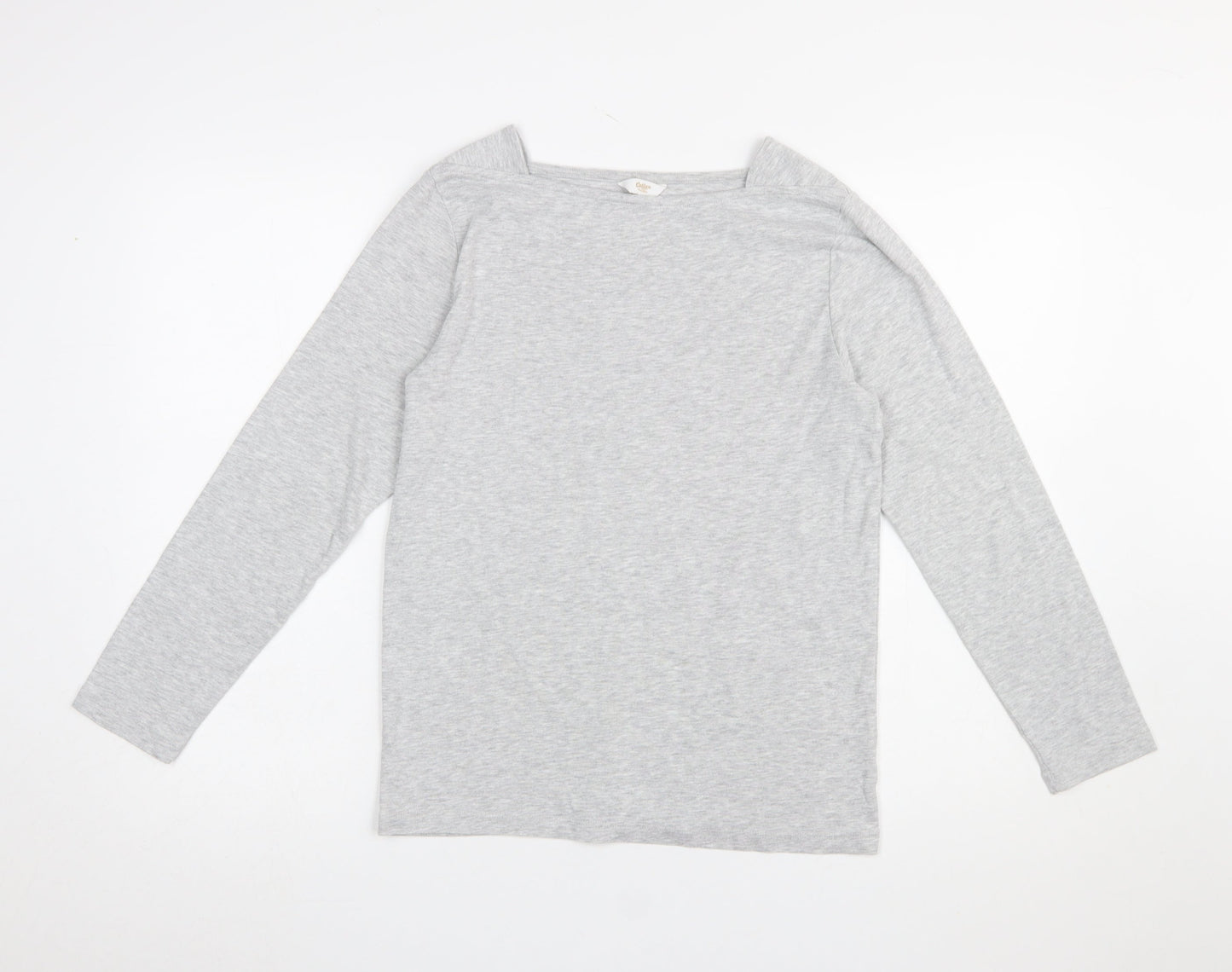 Cotton Traders Womens Grey Long Sleeve Basic Jersey T-Shirt Size 14