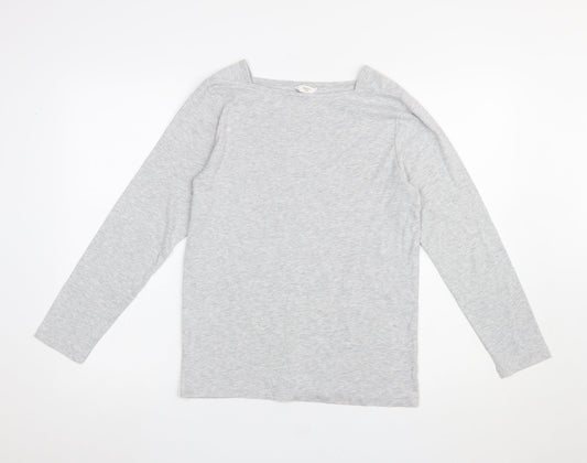 Cotton Traders Womens Grey Long Sleeve Basic Jersey T-Shirt Size 14