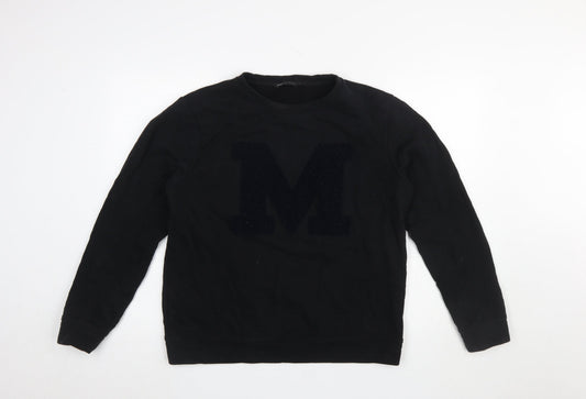 Moss Copenhagen Men's Black M Logo Cotton Sweatshirt Size M