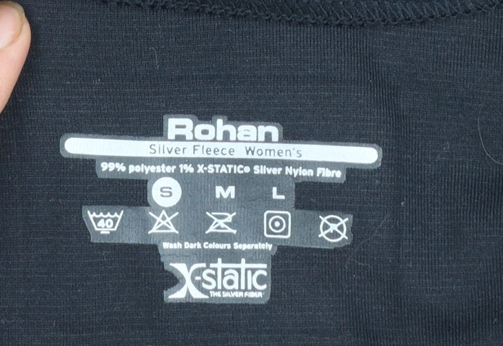 Rohan Women's Black 1/2 Zip Silver Fleece Sweatshirt Size S