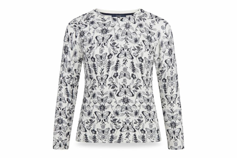 Next Women's White Butterfly Print Long Sleeve Pullover Jumper Size 8