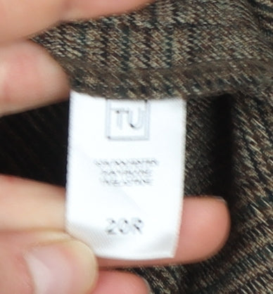TU Women Brown Check Dress Pants Size 20 Plus Straight Leg Trousers