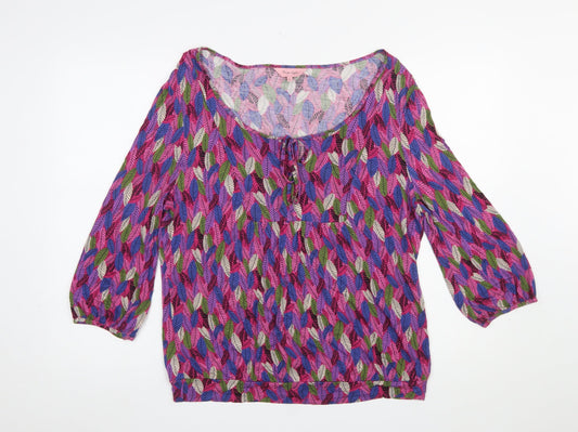 Phase Eight Womens Multicoloured Leaf Print Tunic Blouse Size 14