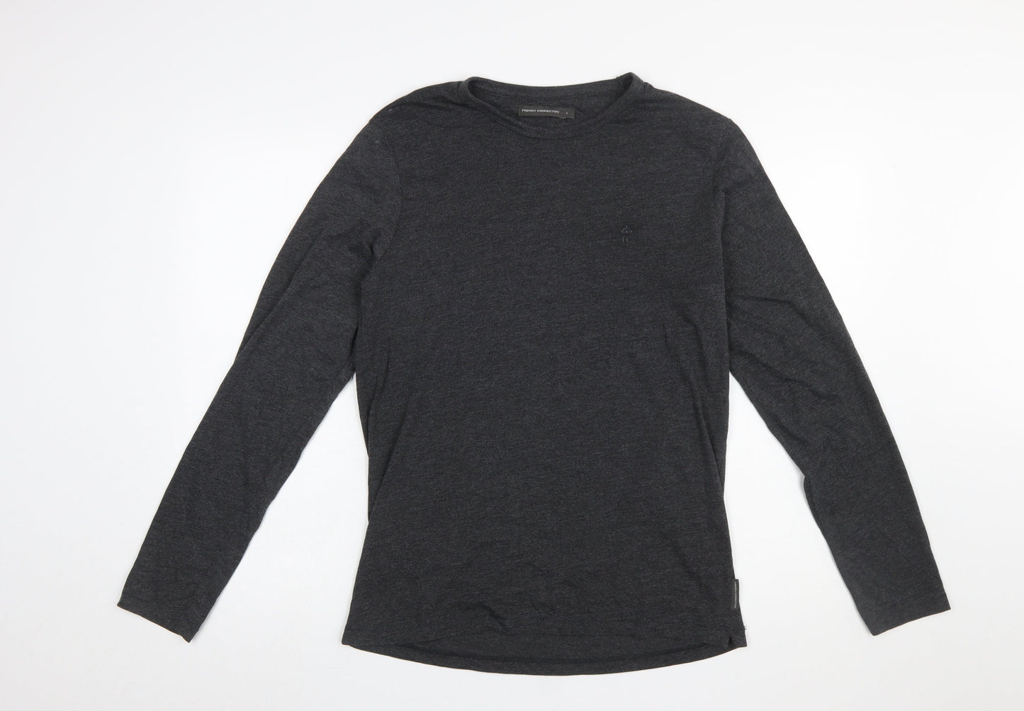 French Connection Men's Grey Long Sleeve Cotton T-Shirt L
