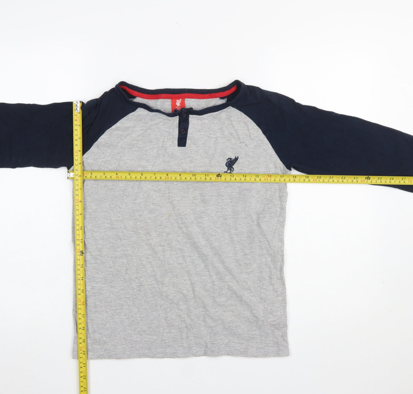 L.F.C. Boys Grey & Black Long Sleeve Henley Pyjama Top 11-12 Years