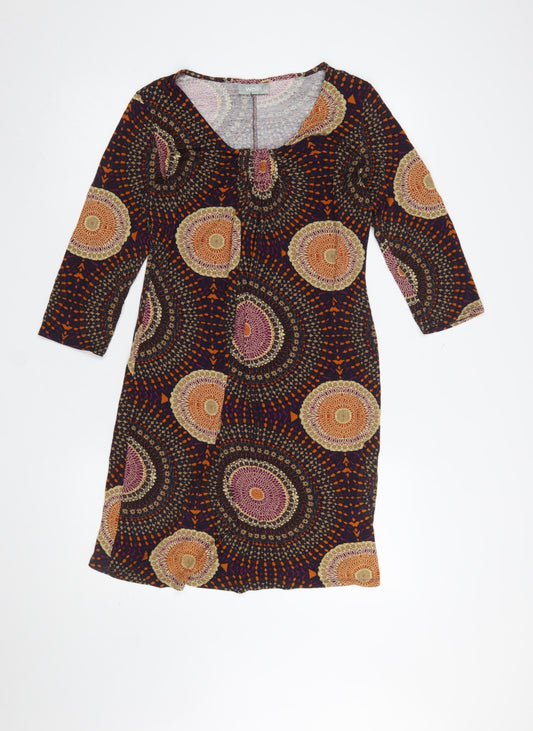 Wallis Women's Multicoloured Geometric Shift Dress Size 14