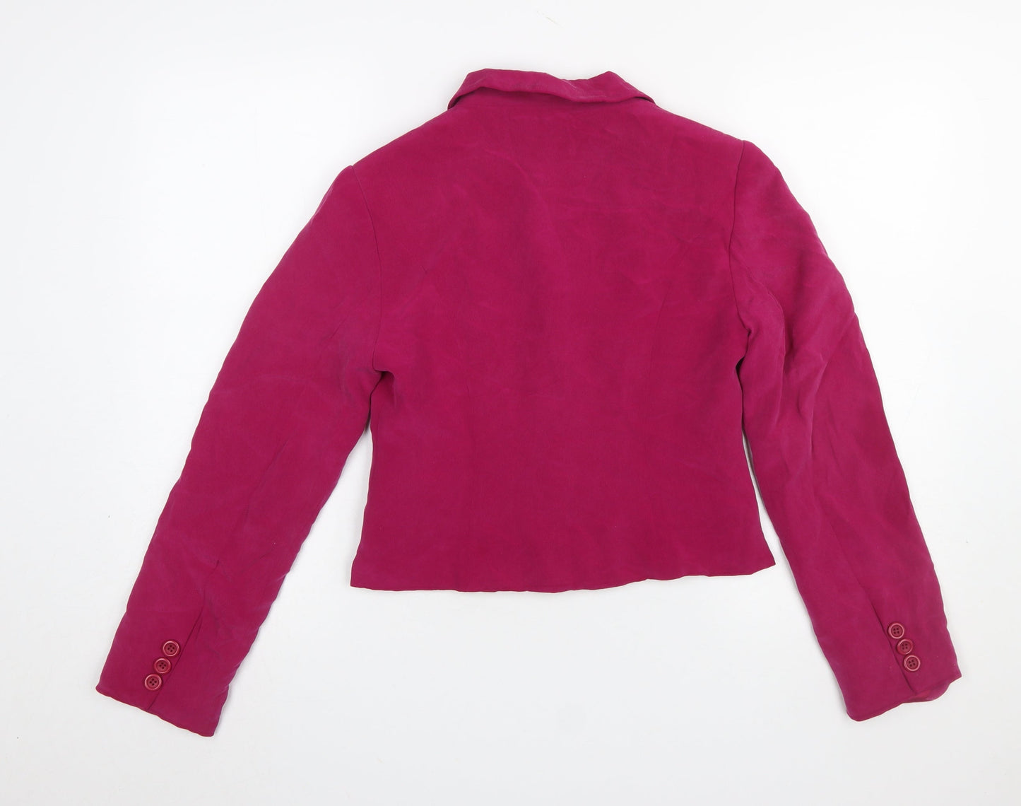 Hobbs Women's Fuchsia Silk Blazer Jacket Size 10 Single-Breasted