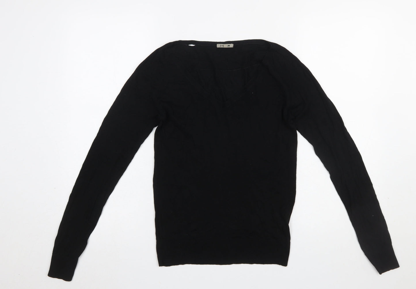Jigsaw Womens Black V-Neck Silk Blend Pullover Jumper XS