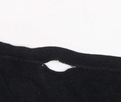 Jigsaw Womens Black V-Neck Silk Blend Pullover Jumper XS