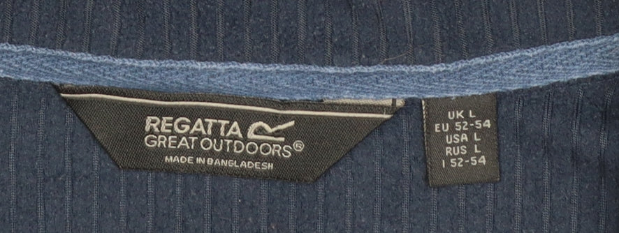 Regatta Men's Blue Fleece 1/2 Zip Sweatshirt Size L Outdoor Hiking Top