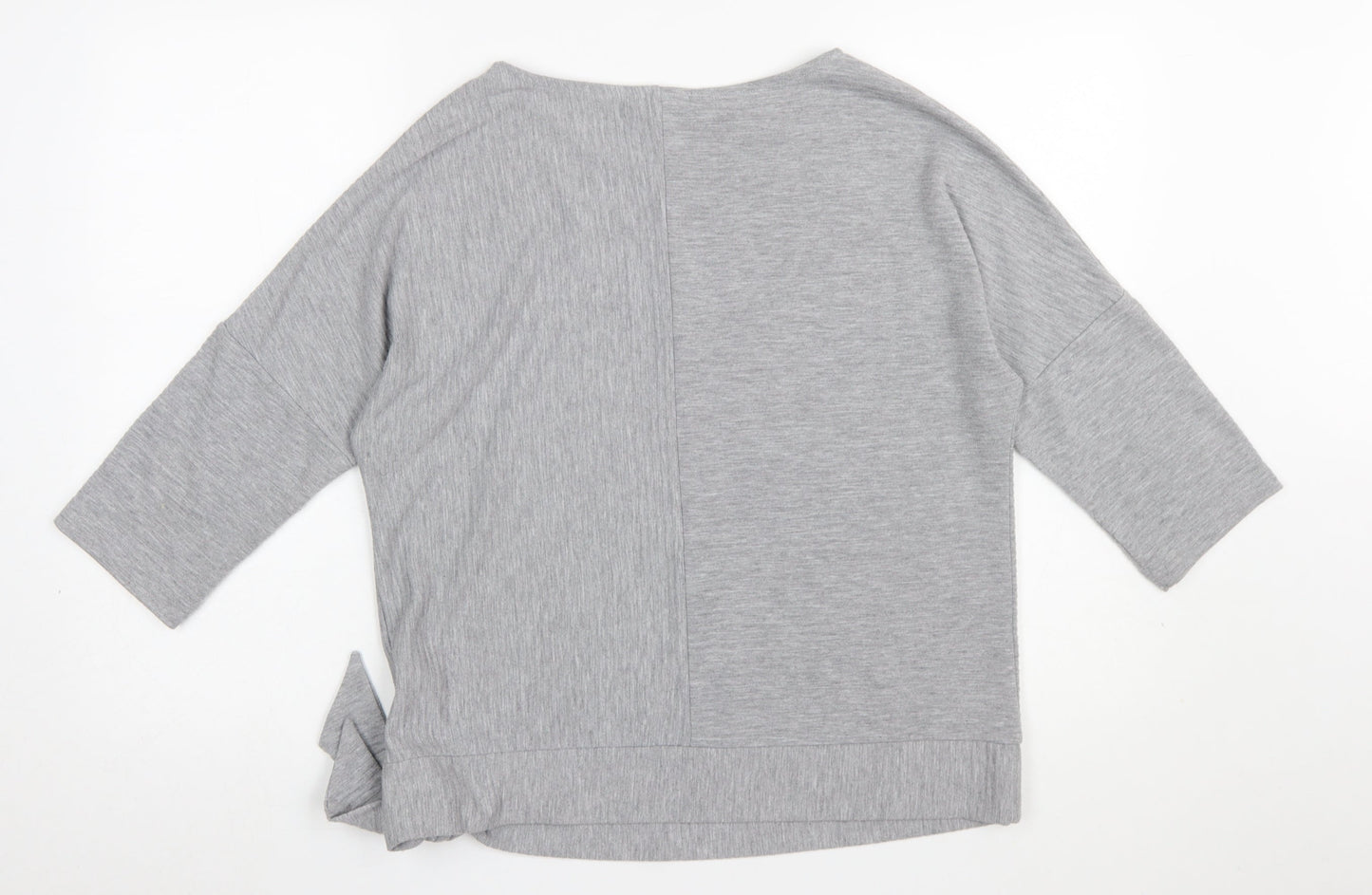 Phase Eight Women’s Grey Jersey Boat Neck 3/4 Sleeve Tie Blouse UK 14