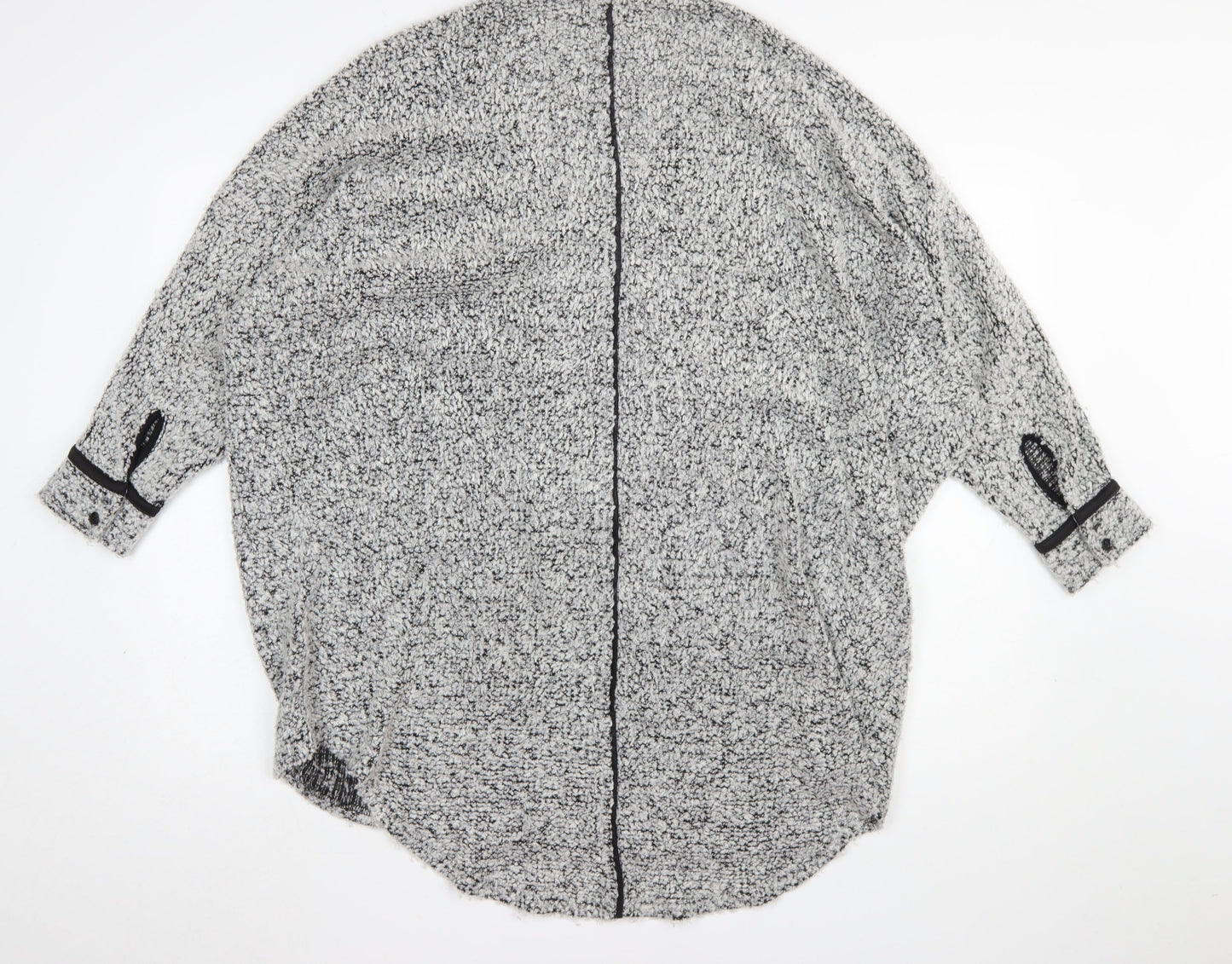 Stella Morgan Women's Silver Zip Tunic Blouse Size 10 Relaxed Fit