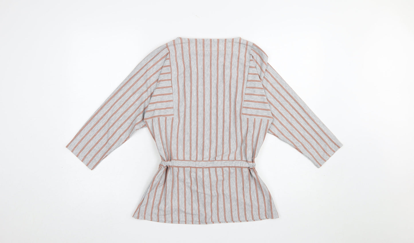 Principles Women's Grey Striped Belted Tunic Blouse Size 12