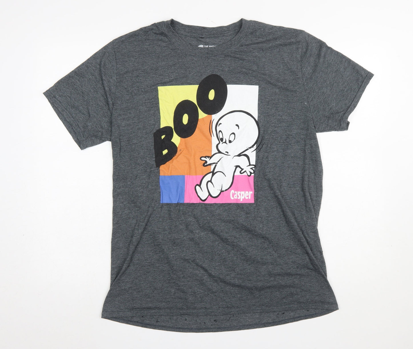 Casper Men's Grey Graphic Short Sleeve Cotton T-Shirt Size L
