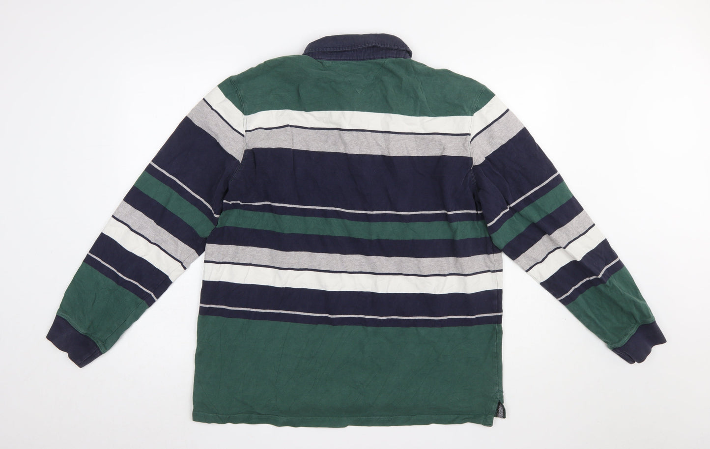 Lincoln Men's Multicoloured Striped Long Sleeve Polo Shirt XL