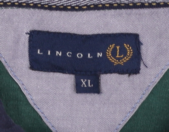 Lincoln Men's Multicoloured Striped Long Sleeve Polo Shirt XL