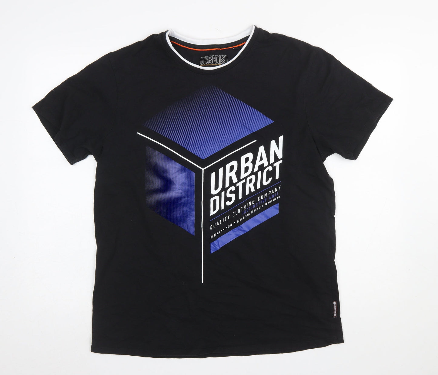 Angelo Litrico Urban District Men's Black XL Graphic Cotton T-Shirt