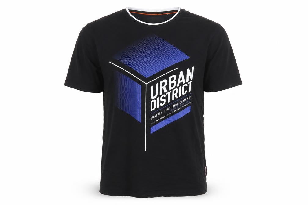 Angelo Litrico Urban District Men's Black XL Graphic Cotton T-Shirt