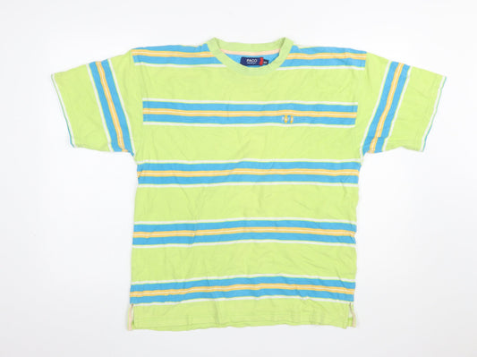 Paco Design Men's Retro Multicoloured Striped Cotton T-Shirt M