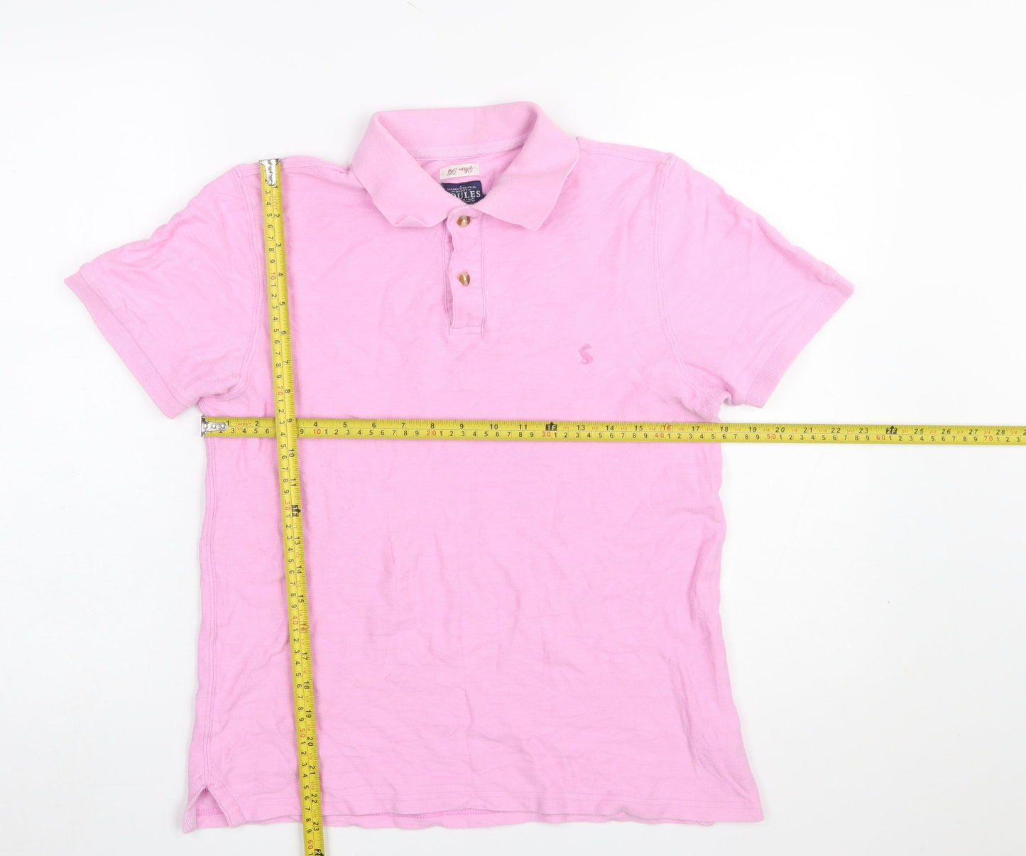 Joules Men’s Pink Cotton Polo Shirt Size S Short Sleeve Casual