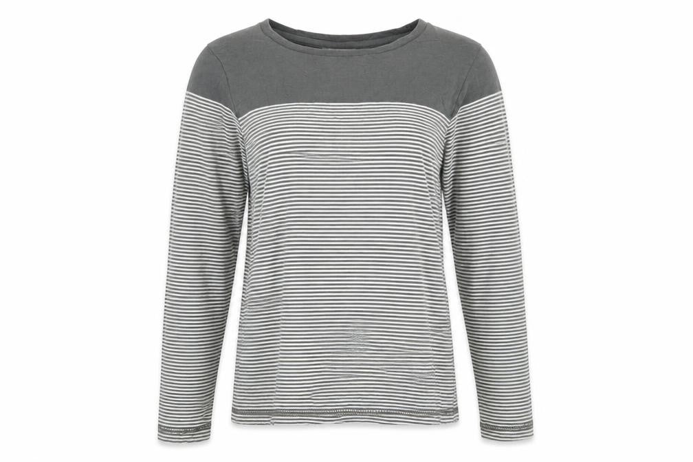 Trespass Women’s Grey Striped Long Sleeve Cotton T-Shirt Size M