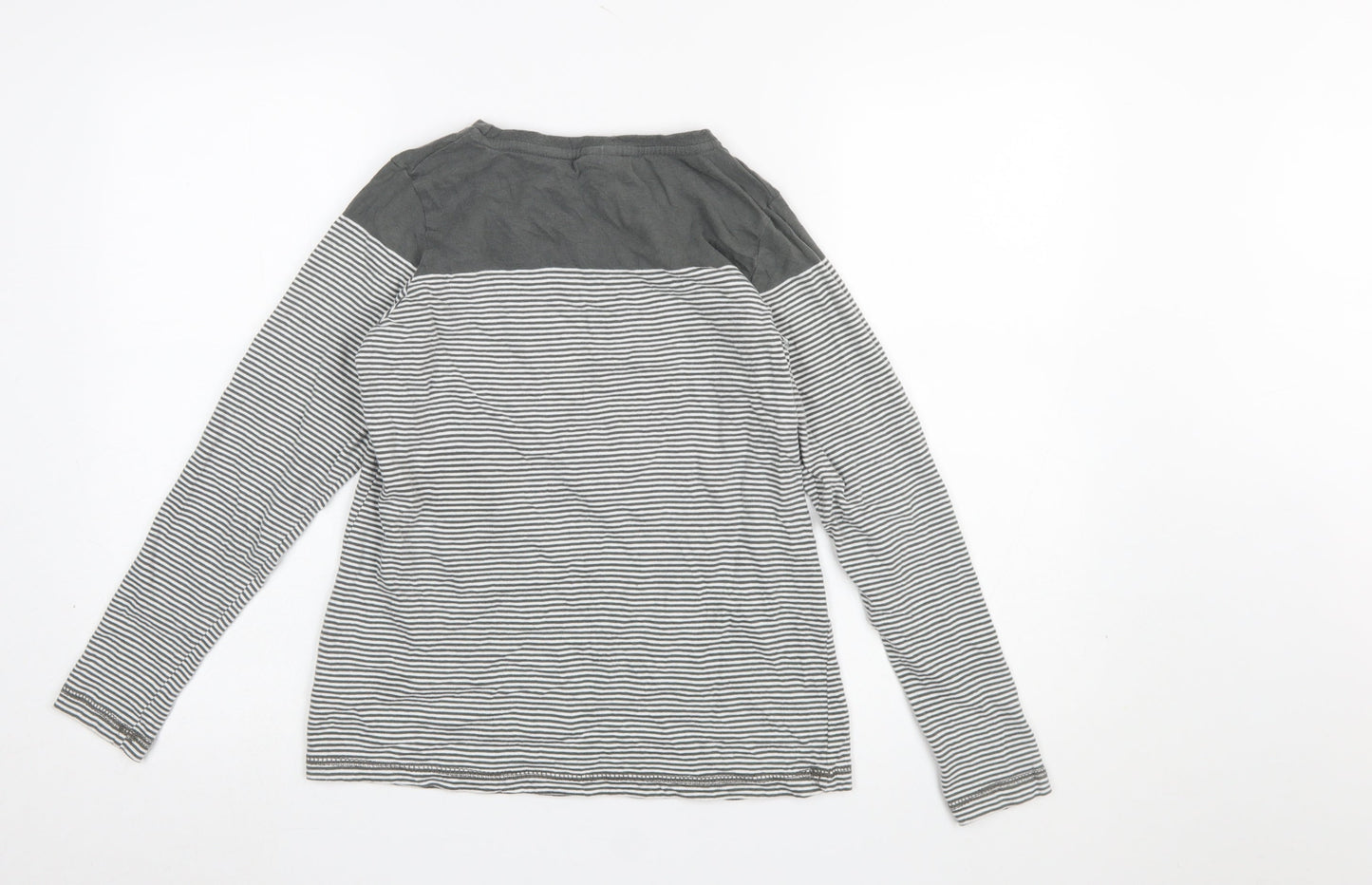 Trespass Women’s Grey Striped Long Sleeve Cotton T-Shirt Size M