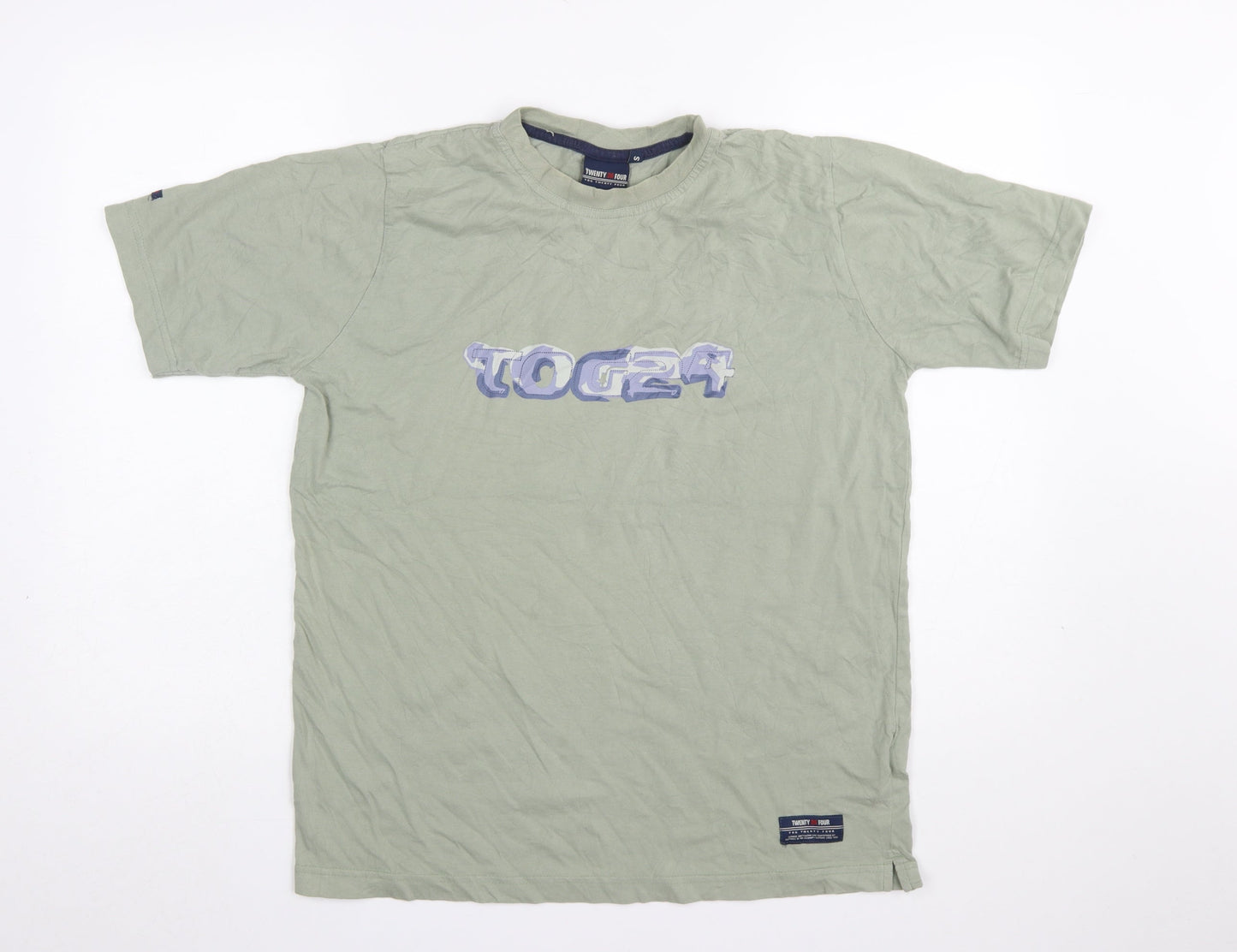 TOG24 Men's Green Cotton Short Sleeve Logo T-Shirt Size S