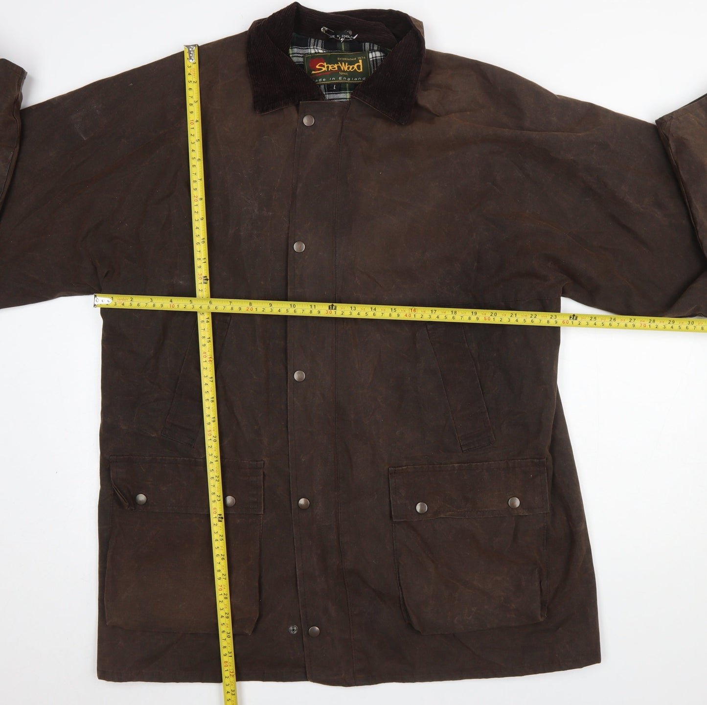 Sherwood Forest Men's Brown Waxed Cotton Overcoat Jacket L