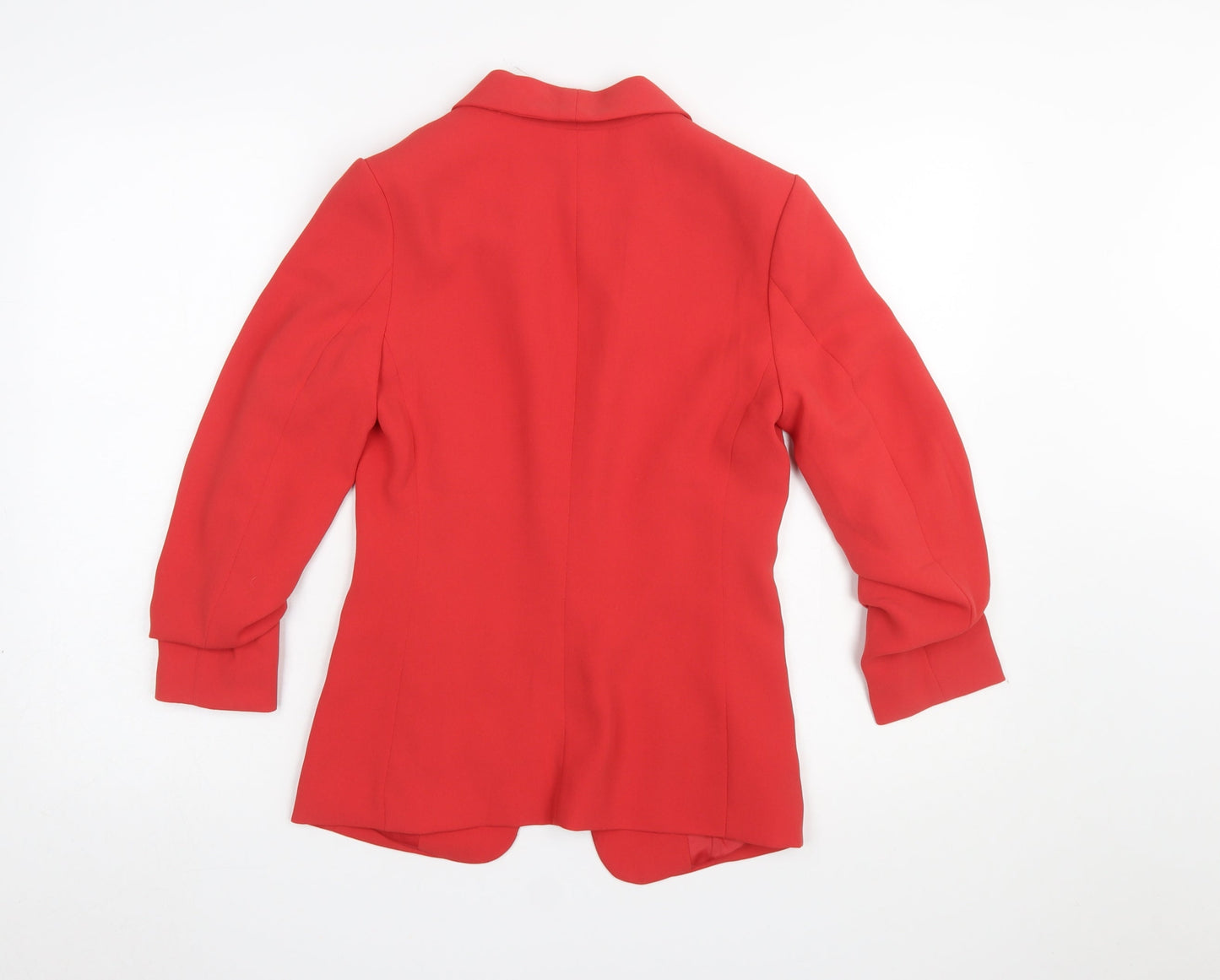H&M Women's Red Shawl Lapel Blazer Jacket UK 4 Regular Fit