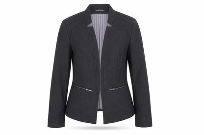 Next Women's Black Size 12 Tailored Herringbone Cotton Blazer
