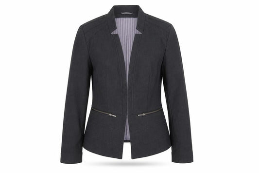 Next Women's Black Size 12 Tailored Herringbone Cotton Blazer