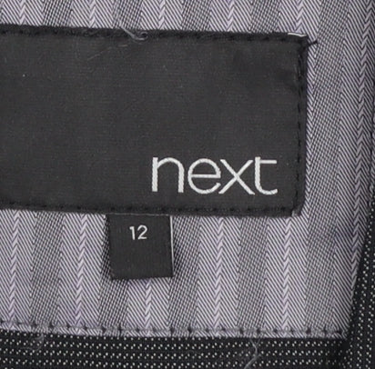Next Women's Black Size 12 Tailored Herringbone Cotton Blazer