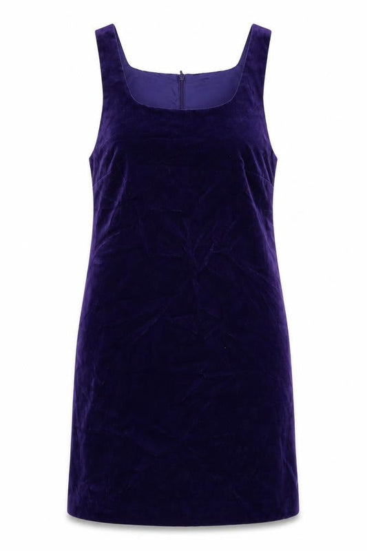 Next Women Purple Velvet Shift Dress Size 10 Party Sleeveless