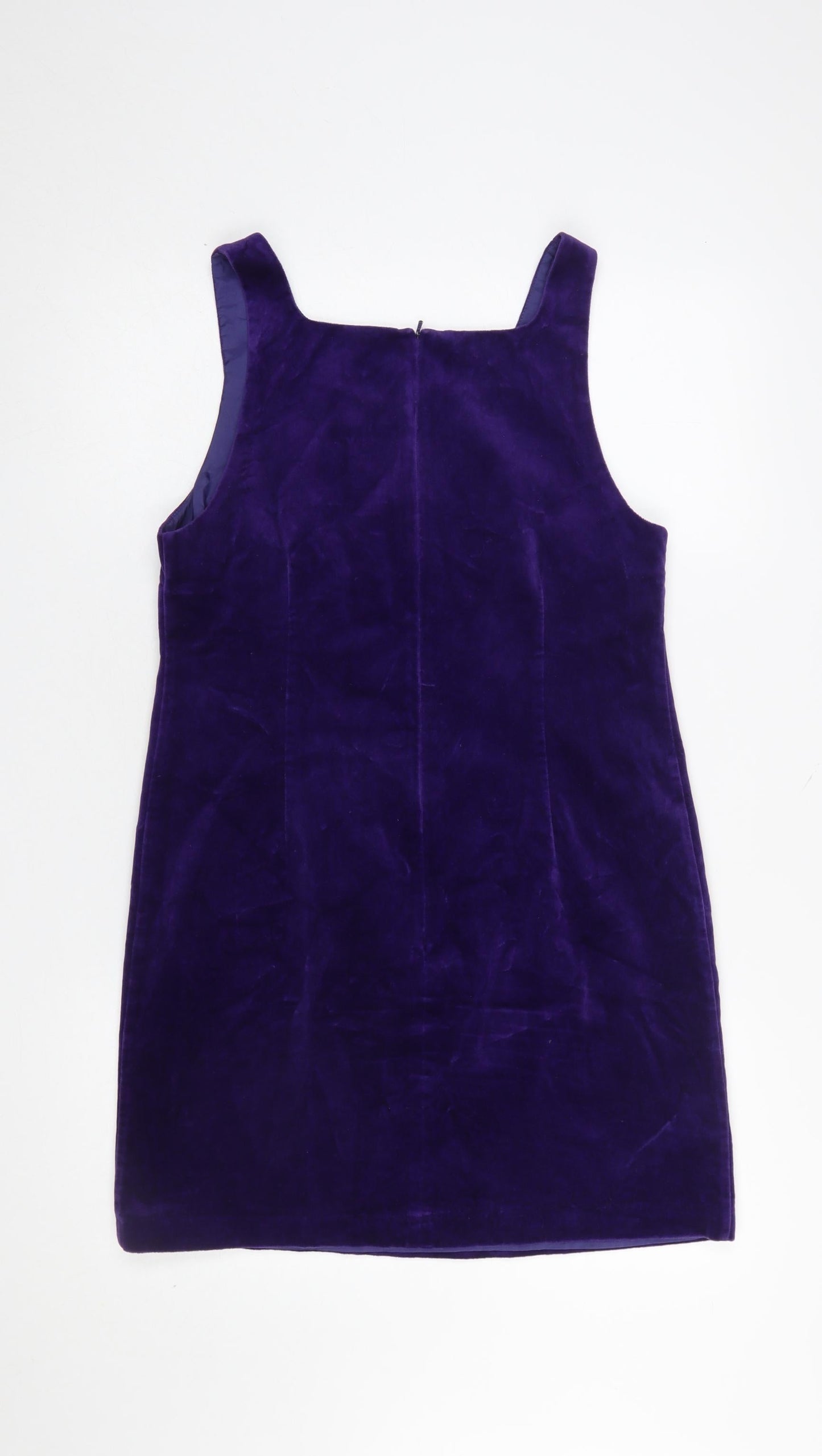 Next Women Purple Velvet Shift Dress Size 10 Party Sleeveless