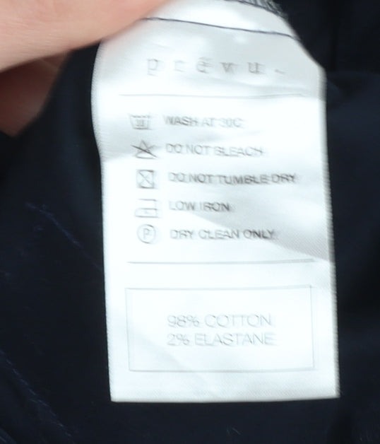 Prévu Men’s Navy Button-Up Shirt Medium Cotton Stretch