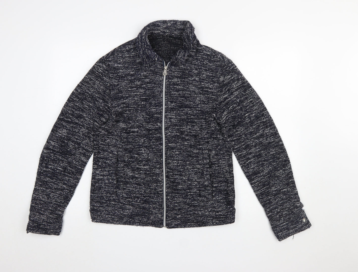 Zara Women's Blue Knit Full Zip Jacket Size 12
