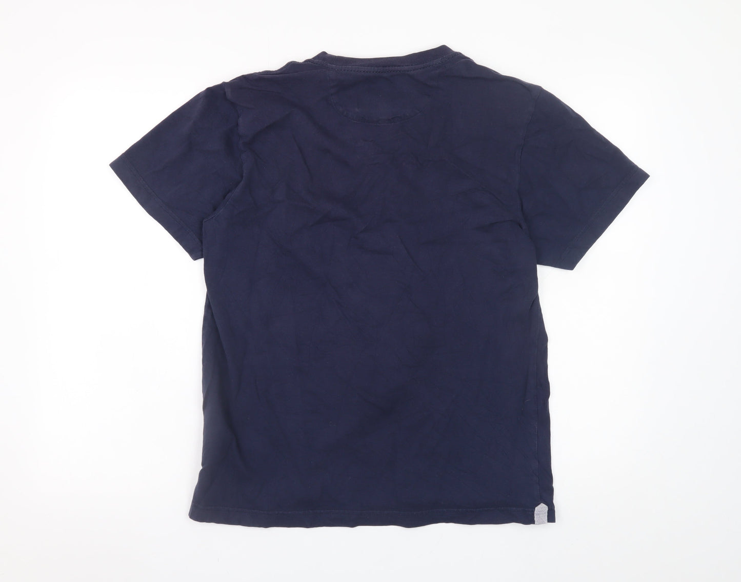 Penfield Men's Blue Cotton Crew Neck Colourblock Pocket T-Shirt M