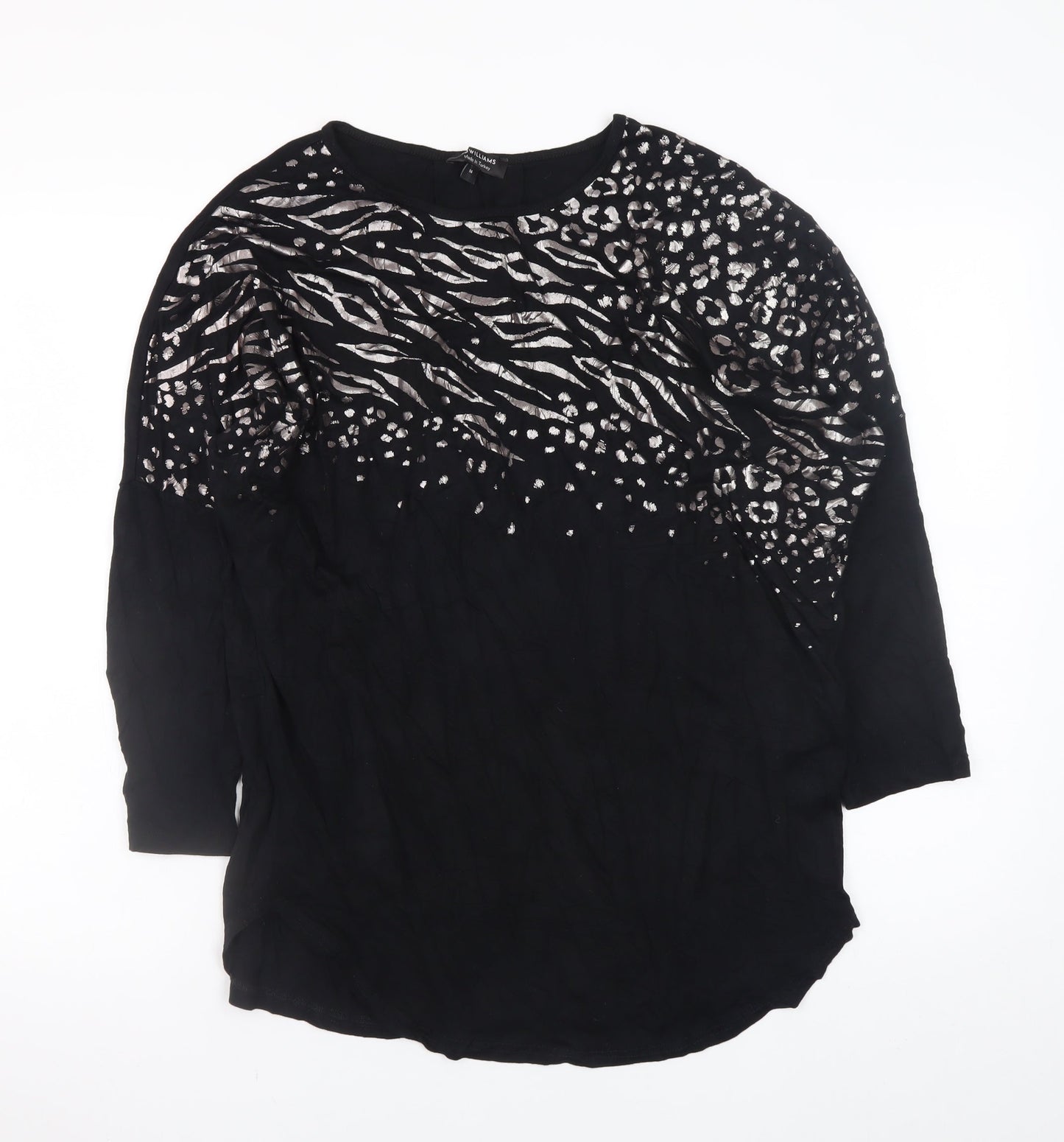 JD Williams Women Black Animal Print Tunic Blouse Size 14