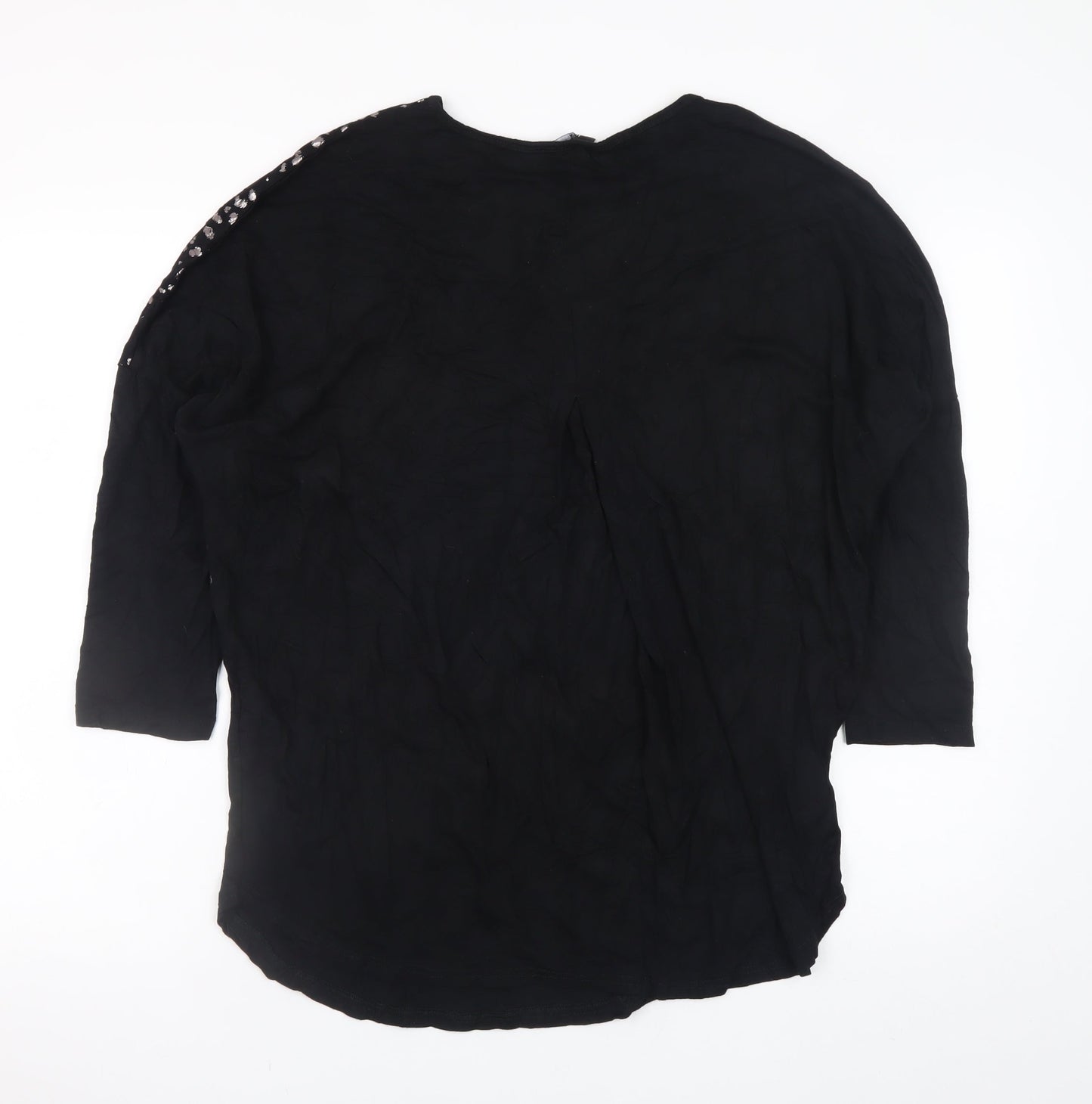 JD Williams Women Black Animal Print Tunic Blouse Size 14