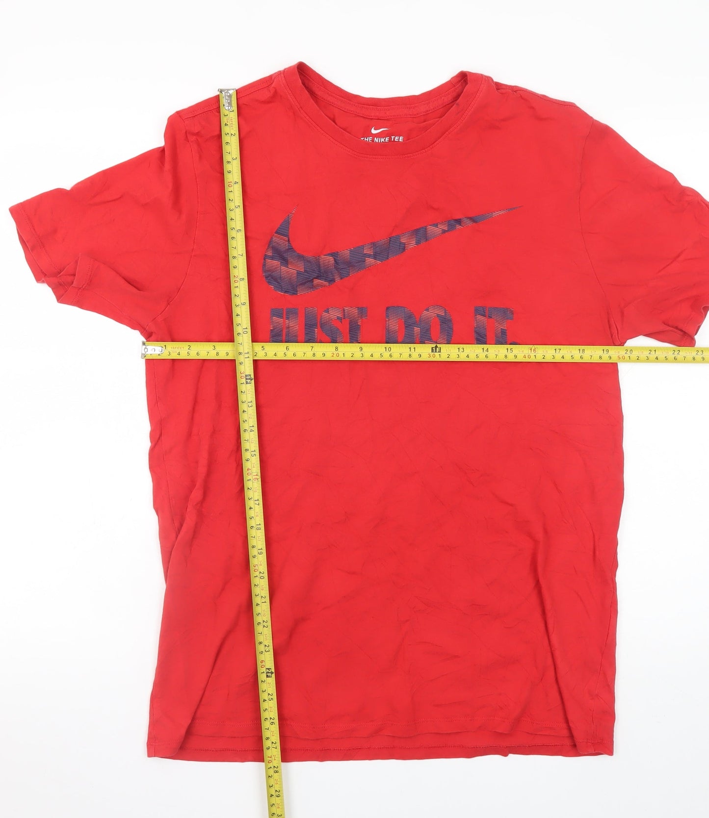 Nike Men's Red Athletic Fit Just Do It Graphic T-Shirt Size L