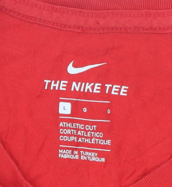 Nike Men's Red Athletic Fit Just Do It Graphic T-Shirt Size L