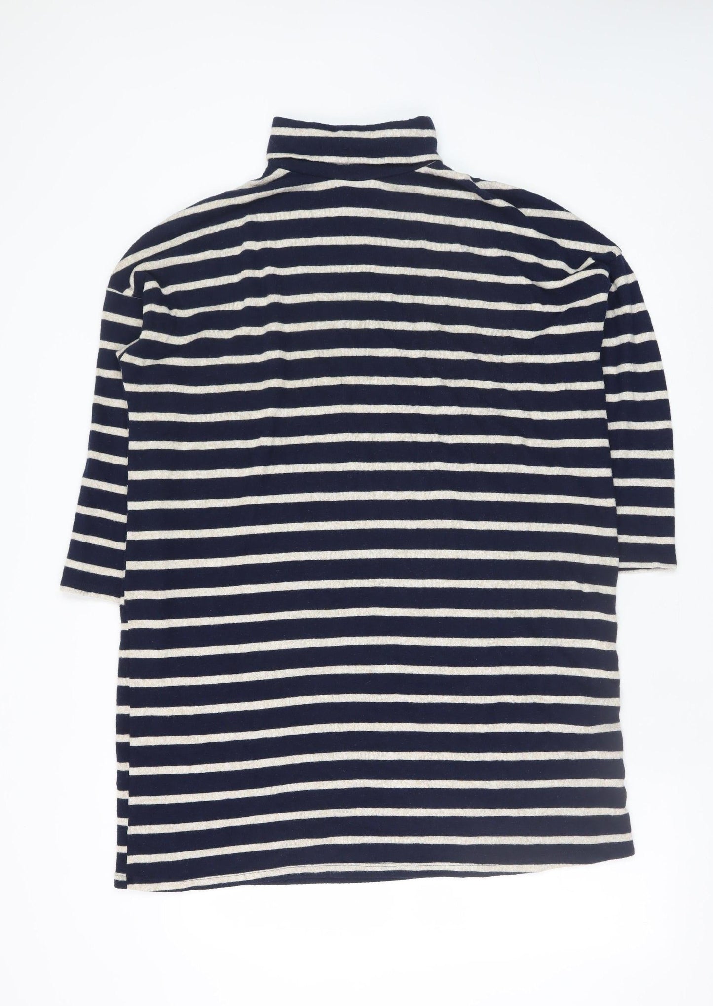 Dorothy Perkins Women Blue Striped Roll Neck Shift Dress Size 10