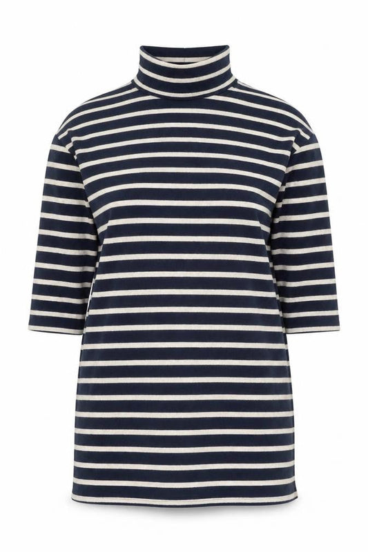Dorothy Perkins Women Blue Striped Roll Neck Shift Dress Size 10