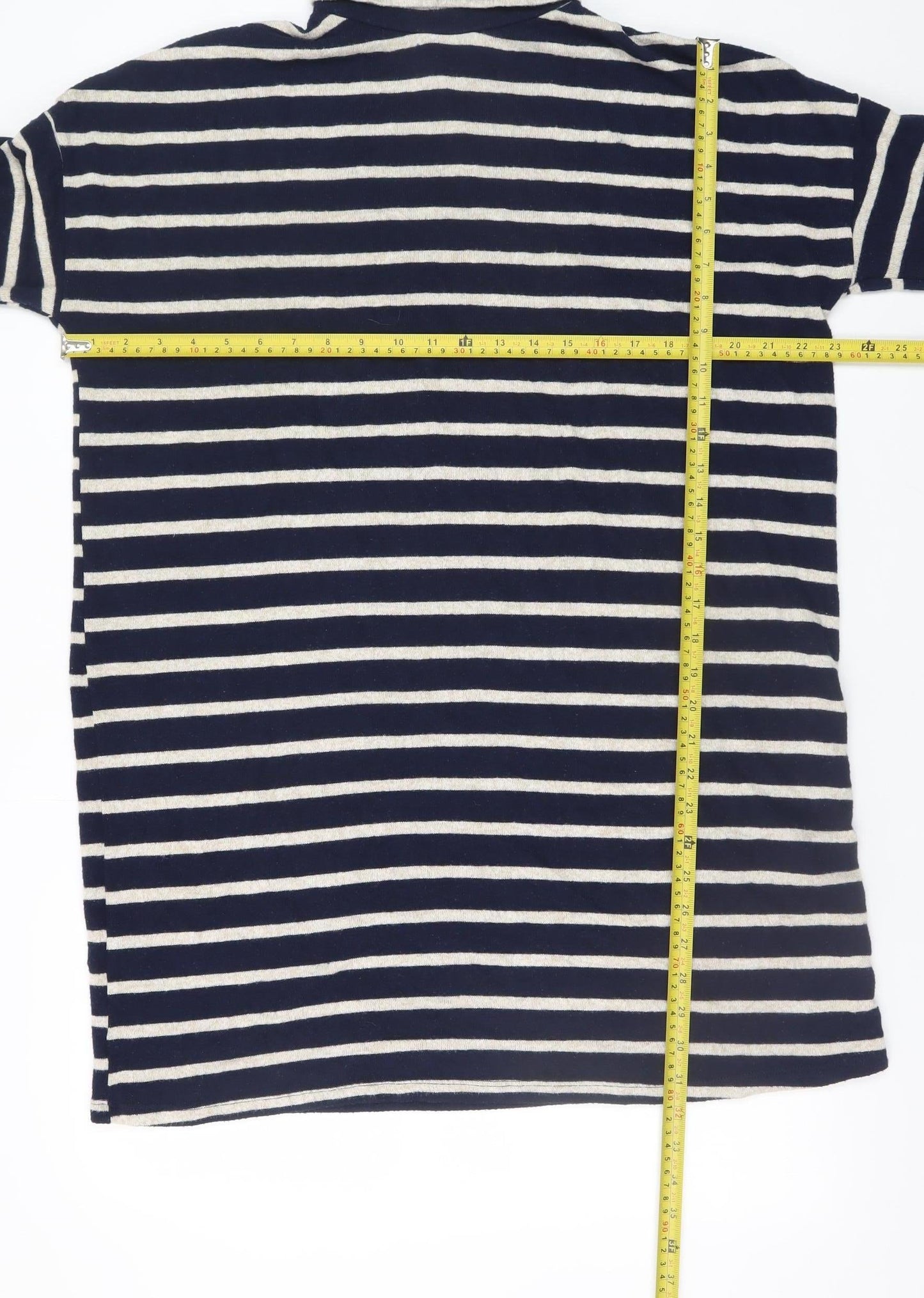 Dorothy Perkins Women Blue Striped Roll Neck Shift Dress Size 10
