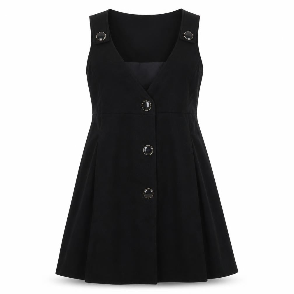 Warehouse Women's Black Wool Blend Pinafore Dress Size 12