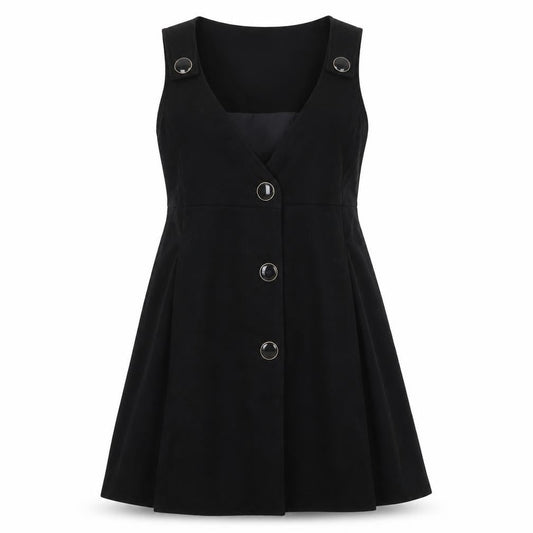Warehouse Women's Black Wool Blend Pinafore Dress Size 12