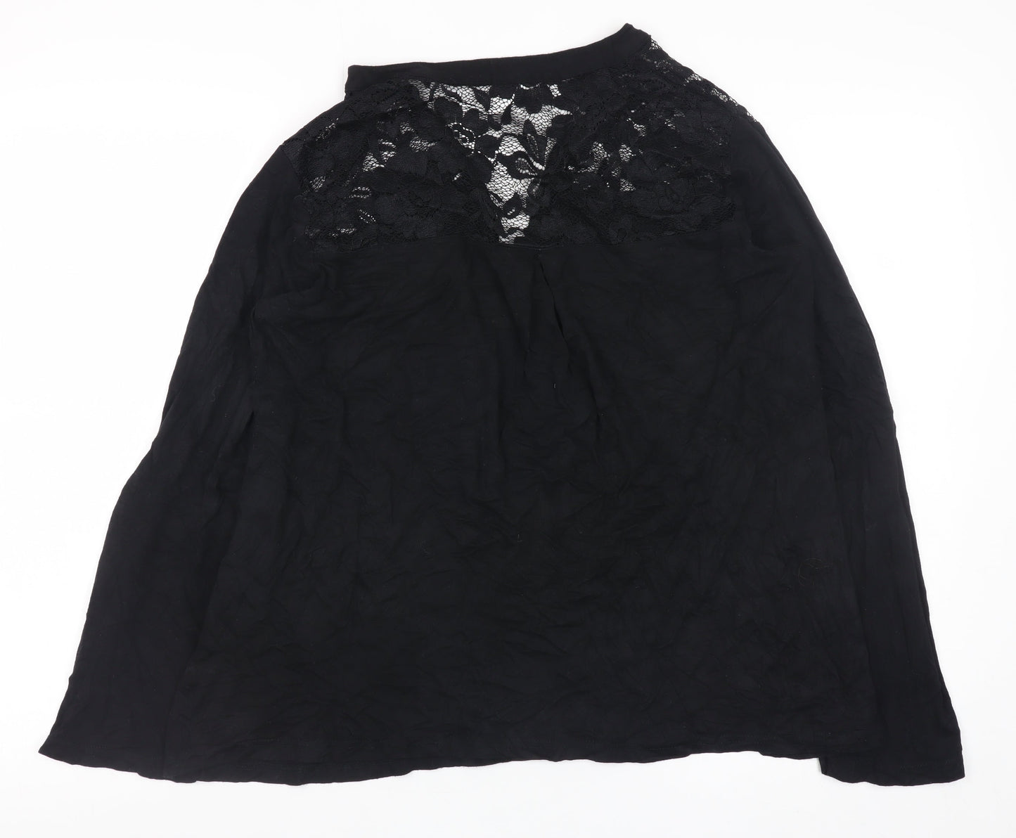 BODY FLIRT Women's Black Lace Tunic Blouse Size L